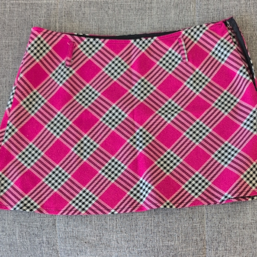 Pink Plaid Women's Skirt